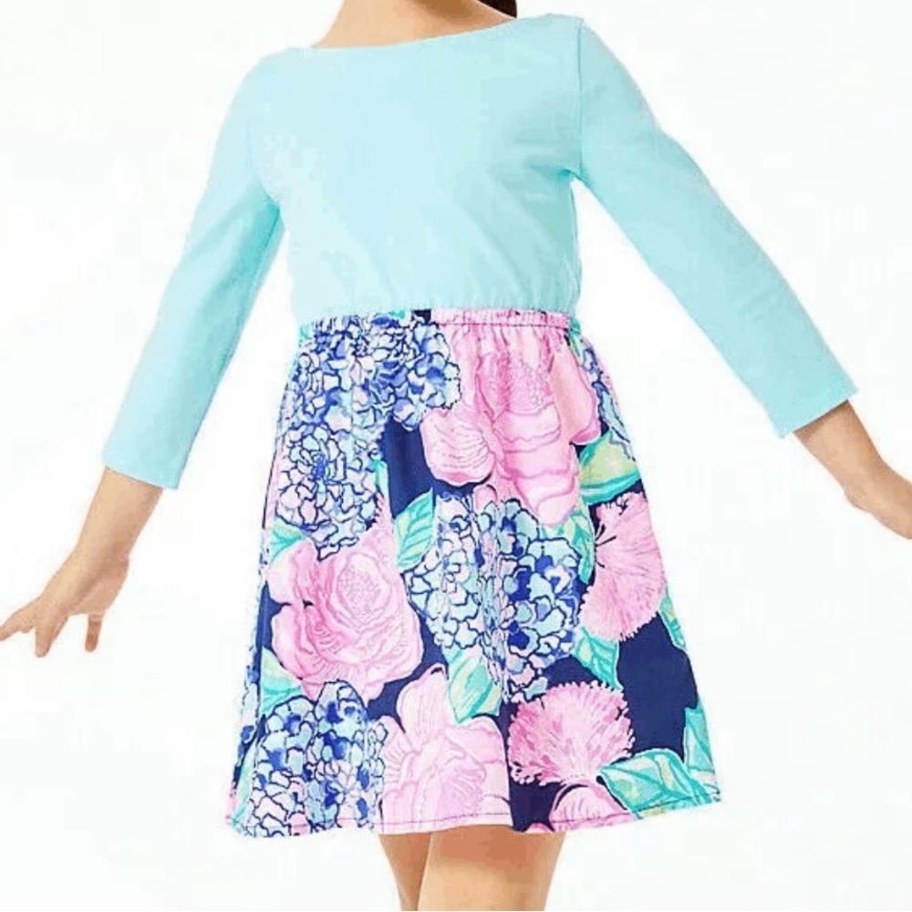 Lilly Pulitzer Girls Dress in Hey Hey Bouquet Print. M. EUC.